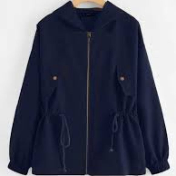 Drawstring Waist Hooded Jacket - Picture 1 of 2